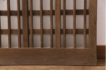 アンティーク建具　スリムなガラス入り格子戸1枚(引き戸、玄関戸)(R-049650)
