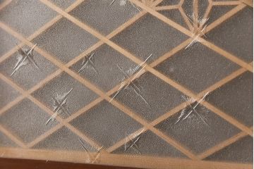 アンティーク建具　昭和後期　和の趣あふれる組子入りふすま4枚セット(引き戸、ガラス帯戸)(R-049651)