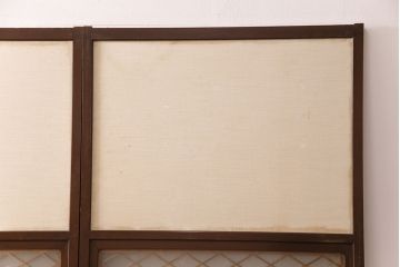 アンティーク建具　昭和後期　和の趣あふれる組子入りふすま4枚セット(引き戸、ガラス帯戸)(R-049651)