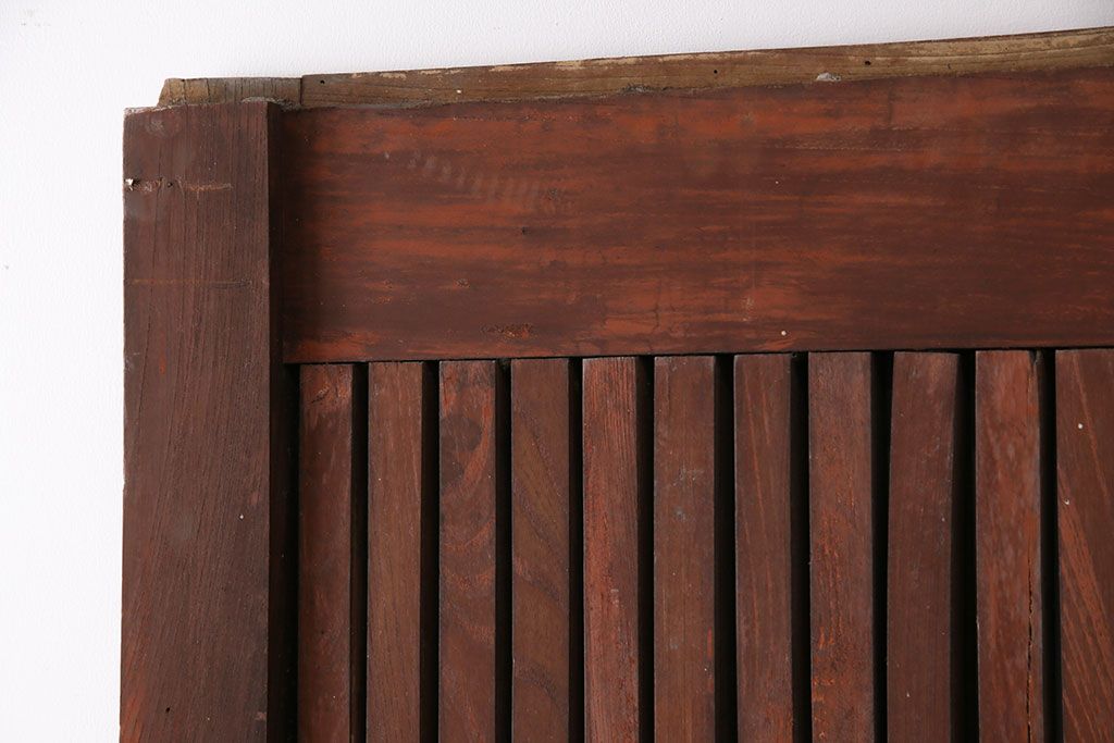 アンティーク建具　最上級品!　富山産　総欅材　立派な金具が目を引く蔵戸(玄関戸、引き戸)(R-049652)