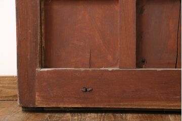 アンティーク建具　最上級品!　富山産　総欅材　立派な金具が目を引く蔵戸(玄関戸、引き戸)(R-049652)