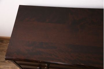 中古　北海道民芸家具　取り入れやすいサイズが嬉しい!落ち着きのある大人の空間を演出するローチェスト(引き出し、ローボード)(R-049653)