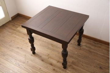 アンティーク家具　イギリスアンティーク　オーク材　ドローリーフテーブル(エクステンションテーブル、ダイニングテーブル)(R-049667)