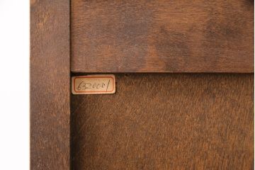 中古　北海道民芸家具　シックなデザインで大人の落ち着きのある佇まいが魅力的な下駄箱(靴箱、戸棚、収納棚)(R-049671)