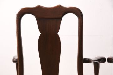 中古　アメリカ輸入家具　Stickley(スティックレー、スティックレイ)　マホガニー材製の高級感あふれるアームチェア2脚セット(椅子、サロンチェア、ダイニングチェア)(R-049681)