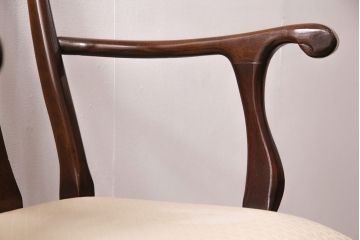 中古　アメリカ輸入家具　Stickley(スティックレー、スティックレイ)　マホガニー材製の高級感あふれるアームチェア2脚セット(椅子、サロンチェア、ダイニングチェア)(R-049681)