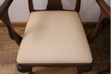 中古　アメリカ輸入家具　Stickley(スティックレー、スティックレイ)　マホガニー材製の高級感あふれるアームチェア2脚セット(椅子、サロンチェア、ダイニングチェア)(R-049681)