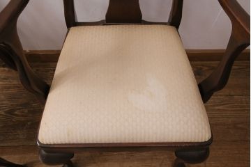 中古　アメリカ輸入家具　Stickley(スティックレー、スティックレイ)　マホガニー材製の高級感あふれるアームチェア2脚セット(椅子、サロンチェア、ダイニングチェア)(R-049681)