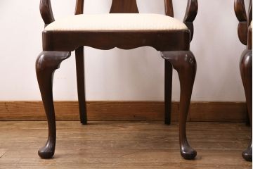 中古　アメリカ輸入家具　Stickley(スティックレー、スティックレイ)　マホガニー材製の高級感あふれるアームチェア2脚セット(椅子、サロンチェア、ダイニングチェア)(R-049681)