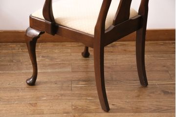 中古　アメリカ輸入家具　Stickley(スティックレー、スティックレイ)　マホガニー材製の高級感あふれるアームチェア2脚セット(椅子、サロンチェア、ダイニングチェア)(R-049681)