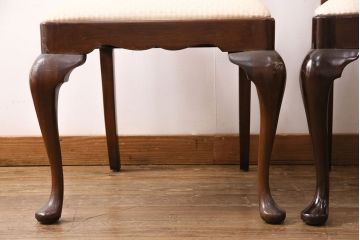 中古　アメリカ輸入家具　Stickley(スティックレー、スティックレイ)　マホガニー材製の高級感あふれるダイニングチェア2脚セット(椅子、サロンチェア)(R-049682)