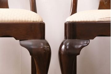 中古　アメリカ輸入家具　Stickley(スティックレー、スティックレイ)　マホガニー材製の高級感あふれるダイニングチェア2脚セット(椅子、サロンチェア)(R-049682)