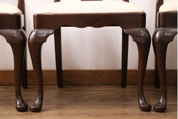 中古　アメリカ輸入家具　Stickley(スティックレー、スティックレイ)　マホガニー材製の高級感あふれるダイニングチェア4脚セット(椅子、サロンチェア)(R-049683)