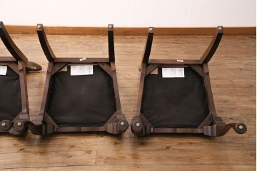 中古　アメリカ輸入家具　Stickley(スティックレー、スティックレイ)　マホガニー材製の高級感あふれるダイニングチェア4脚セット(椅子、サロンチェア)(R-049683)