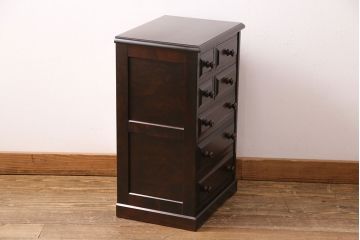 中古　美品　北海道民芸家具　コンパクトサイズが嬉しい!落ち着きある大人の空間づくりにおすすめのサイドチェスト(引き出し、小物収納)(R-049684)