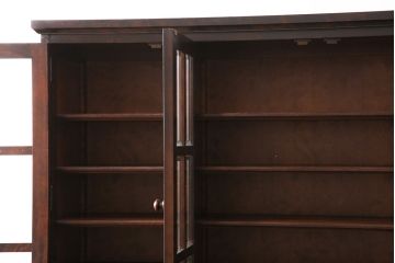 中古　北海道民芸家具　HM165K　高級感漂う上品な佇まいの食器棚(飾り棚、収納棚、カップボード、キャビネット)(定価約43万円)(R-049687)