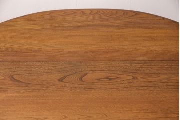 ヴィンテージ家具　美品　イギリス　ERCOL(アーコール)　ニレ材　挽き物の脚が目を引くバタフライテーブル(センターテーブル、ラウンドテーブル、ビンテージ)(R-049692)