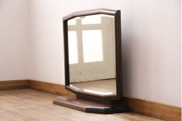 中古　北海道民芸家具　#362　洗練された上品さが魅力的な置き鏡(卓上ミラー、鏡)(定価約8万円)(R-049699)