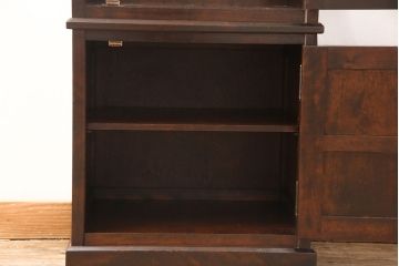 中古　北海道民芸家具 三方ガラスの収納棚(キャビネット、飾り棚)(R-049700)