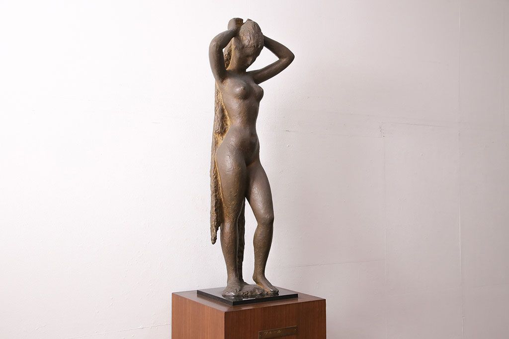 銅製 ２つの顔を持つ裸婦像　彫刻 銅像 アート 芸術 古道具 レトロ 送料無料 いつまで 二つの顔を持つ裸婦像 銅像 女性像 アート