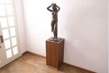 小森邦夫作「ヴエール」　裸婦像　彫刻　銅像(ブロンズ、在銘作家物)(R-049701)