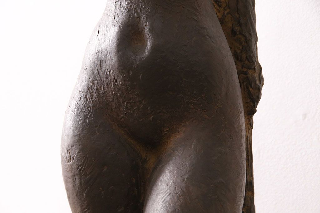 小森邦夫作「ヴエール」　裸婦像　彫刻　銅像(ブロンズ、在銘作家物)(R-049701)