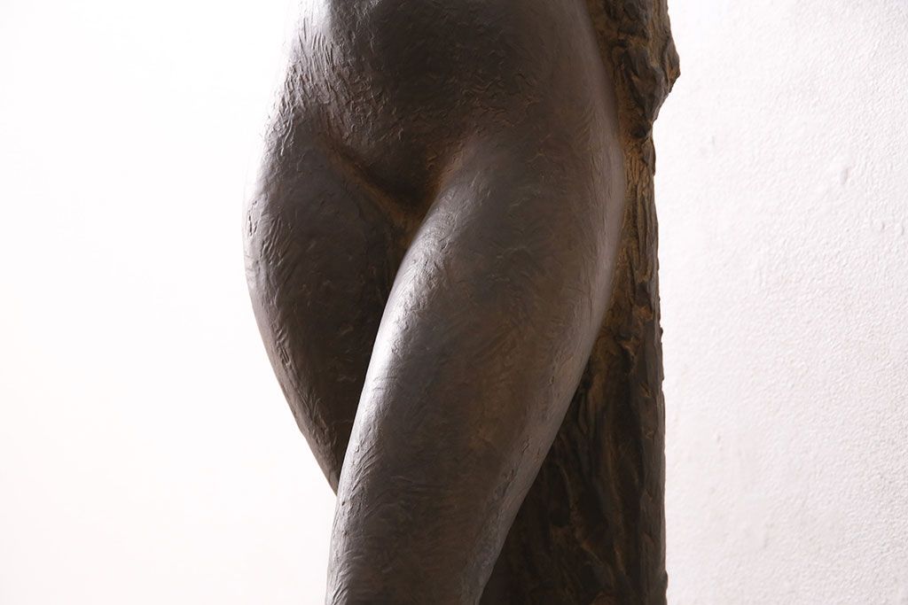 小森邦夫作「ヴエール」　裸婦像　彫刻　銅像(ブロンズ、在銘作家物)(R-049701)