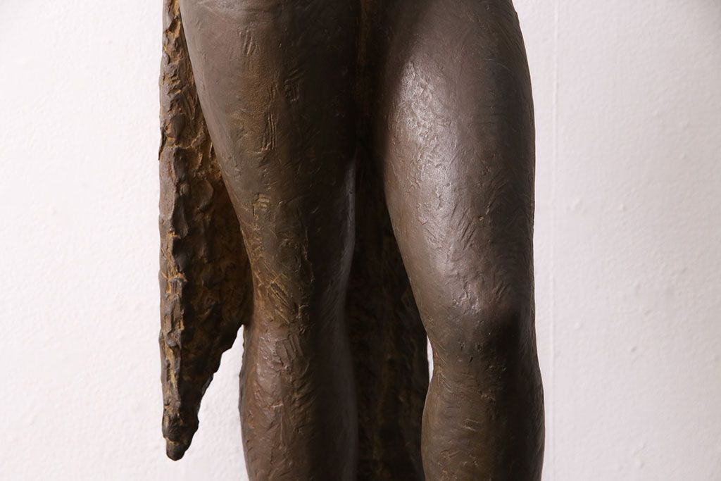 小森邦夫作「ヴエール」　裸婦像　彫刻　銅像(ブロンズ、在銘作家物)(R-049701)