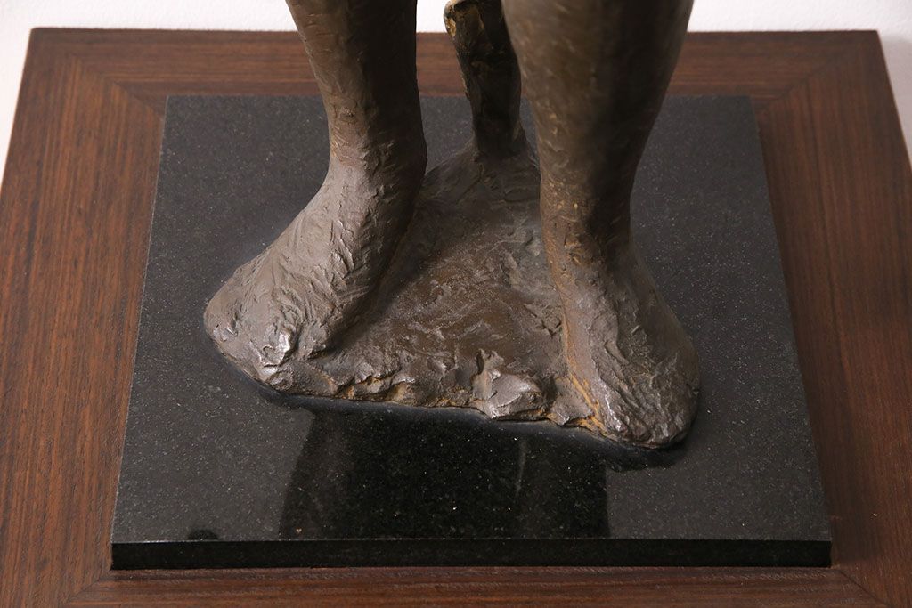 小森邦夫作「ヴエール」　裸婦像　彫刻　銅像(ブロンズ、在銘作家物)(R-049701)