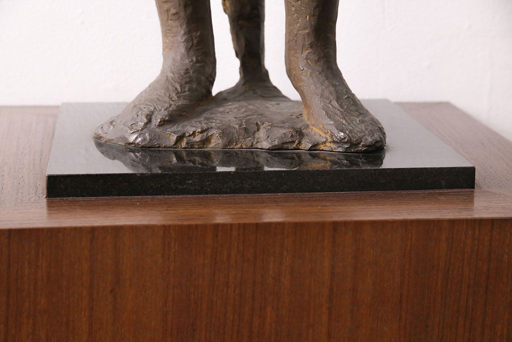 小森邦夫作「ヴエール」　裸婦像　彫刻　銅像(ブロンズ、在銘作家物)(R-049701)