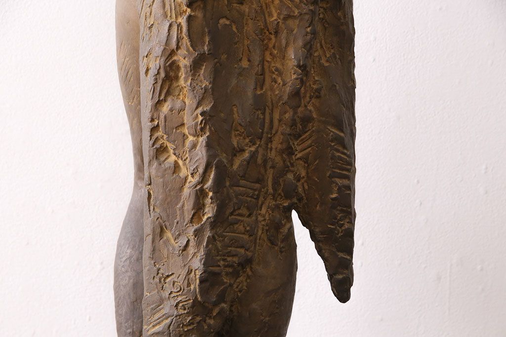 小森邦夫作「ヴエール」　裸婦像　彫刻　銅像(ブロンズ、在銘作家物)(R-049701)