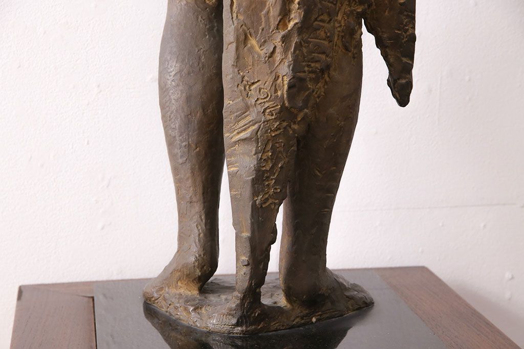 小森邦夫作「ヴエール」　裸婦像　彫刻　銅像(ブロンズ、在銘作家物)(R-049701)