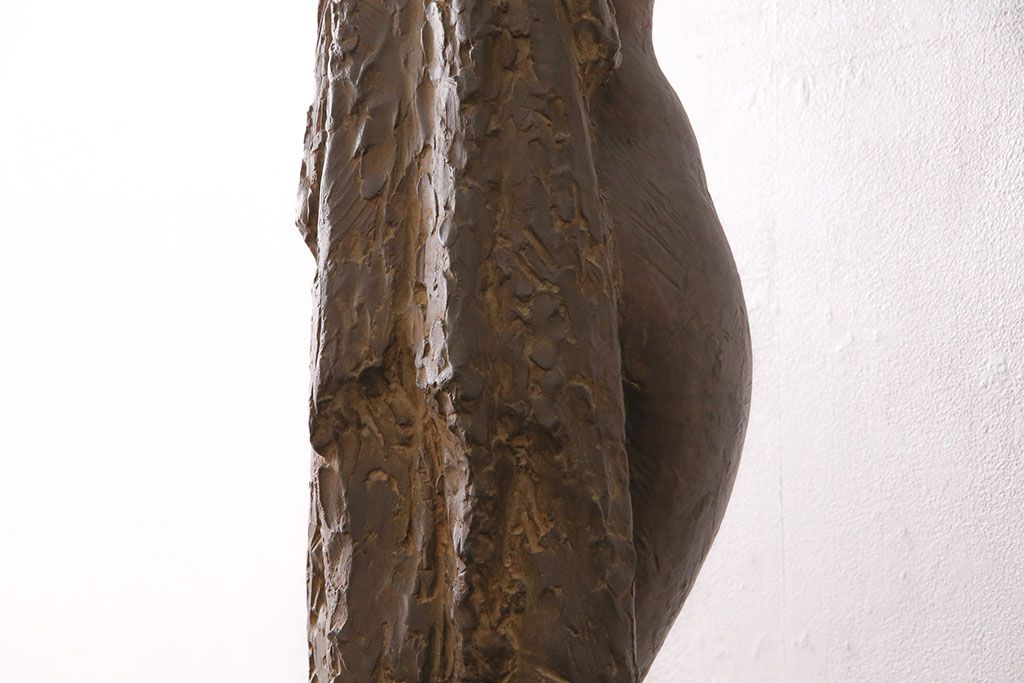 小森邦夫作「ヴエール」　裸婦像　彫刻　銅像(ブロンズ、在銘作家物)(R-049701)