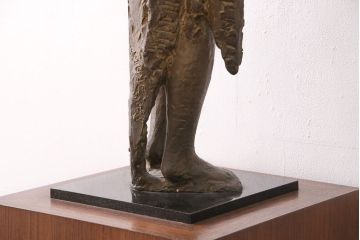 小森邦夫作「ヴエール」　裸婦像　彫刻　銅像(ブロンズ、在銘作家物)(R-049701)