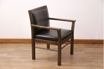 中古　美品　モリシゲ(MORISHIGE/森繁)　アリー　和モダンスタイルにおすすめのアームチェア(ダイニングチェア、椅子)(定価約7万5千円)(R-049702)