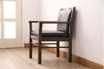 中古　美品　モリシゲ(MORISHIGE/森繁)　アリー　和モダンスタイルにおすすめのアームチェア(ダイニングチェア、椅子)(定価約7万5千円)(R-049702)