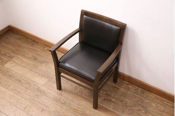 中古　美品　モリシゲ(MORISHIGE/森繁)　アリー　和モダンスタイルにおすすめのアームチェア(ダイニングチェア、椅子)(定価約7万5千円)(R-049702)
