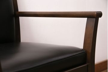 中古　美品　モリシゲ(MORISHIGE/森繁)　アリー　和モダンスタイルにおすすめのアームチェア(ダイニングチェア、椅子)(定価約7万5千円)(R-049702)