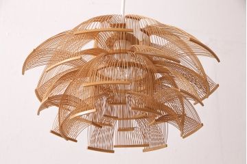 新古品　展示品　HOKORE(誇れ)　和モダン空間にぴったり!繊細な竹細工が見事な天井照明(ペンダントライト、吊り下げ照明)(R-049714)