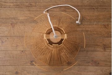 新古品　展示品　HOKORE(誇れ)　和モダン空間にぴったり!繊細な竹細工が見事な天井照明(ペンダントライト、吊り下げ照明)(R-049714)