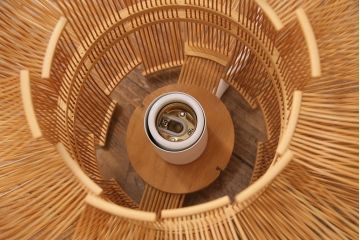 新古品　展示品　HOKORE(誇れ)　和モダン空間にぴったり!繊細な竹細工が見事な天井照明(ペンダントライト、吊り下げ照明)(R-049714)