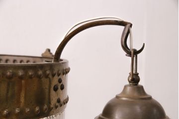 和製アンティーク　激レア品!ガラス管の煌めきが繊細な美しさを放つ、趣のあるシャンデリア(天井照明、吊り下げ照明)(R-049715)