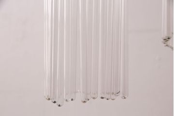 和製アンティーク　激レア品!ガラス管の煌めきが繊細な美しさを放つ、趣のあるシャンデリア(天井照明、吊り下げ照明)(R-049715)