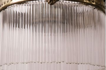 和製アンティーク　激レア品!ガラス管の煌めきが繊細な美しさを放つ、趣のあるシャンデリア(天井照明、吊り下げ照明)(R-049715)