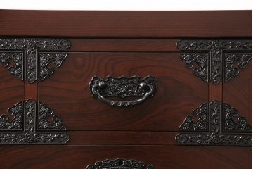 中古　展示未使用品　吉野民芸家具　ケヤキ材　杢目が目を引く、和の趣あふれる衣装箪笥(収納タンス、引き出し、チェスト)(R-049722)