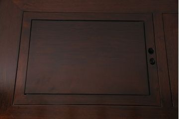 ヴィンテージ雑貨　美品　昭和中期　唐木材　赤みがかった落ち着きある色合いが高級感漂う関西火鉢(長火鉢、囲炉裏、手あぶり、ビンテージ)(R-049724)