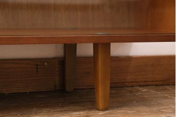 ヴィンテージ家具　イギリス　チーク材　シンプルで洗練されたデザインがおしゃれなブックケース(リビングボード、キャビネット、飾り棚、ビンテージ)(R-049733)