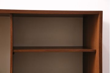 ヴィンテージ家具　イギリス　チーク材　木目の美しさとスタイリッシュなデザインが魅力のビューローキャビネット(ライティングビューロー、収納棚、戸棚、ビンテージ)(R-049734)