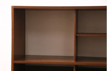 ヴィンテージ家具　イギリス　チーク材　木目の美しさとスタイリッシュなデザインが魅力のビューローキャビネット(ライティングビューロー、収納棚、戸棚、ビンテージ)(R-049734)