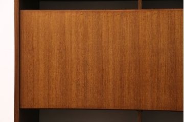 ヴィンテージ家具　イギリス　チーク材　木目の美しさとスタイリッシュなデザインが魅力のビューローキャビネット(ライティングビューロー、収納棚、戸棚、ビンテージ)(R-049734)